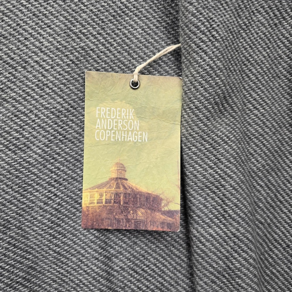 Frederik Anderson Copenhagen Sweater Mens XL Gray Crewneck‎ Herringbone Knit NWT - Picture 3 of 8